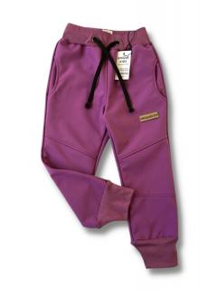 Softshellové kalhoty UNIQUE kids fialové bez potisku 104, Fialová
