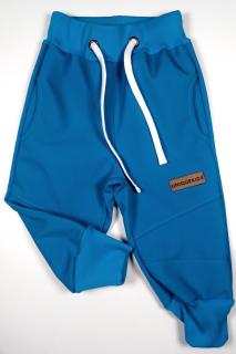 Softshellové kalhoty UNIQUE kids modré bez potisku 116, Modrá