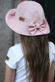 UNIQUE KIDS Bavlněný klobouk s mašlí STARORÚŽOVÝ L, Růžová