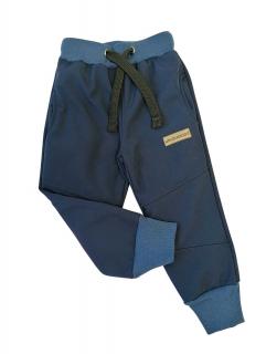 Zimní softshellové kalhoty zateplené beránkem UNIQUE kids tmavě modré 122, Tmavě modrá