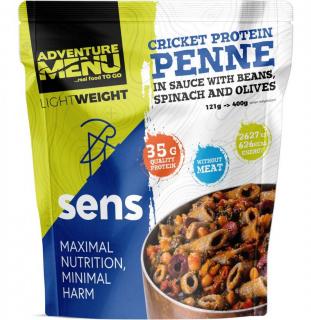 Adventure Menu + SENS - Cvrččí proteinové penne v omáčce s fazolemi, špenátem a olivami - LIGHTWEIGHT