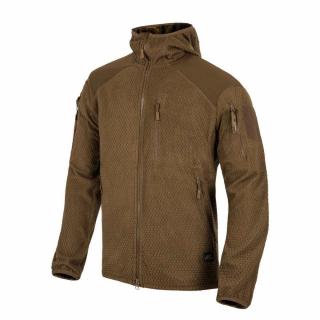 Bunda HELIKON ALPHA HOODIE Jacket - Grid Fleece - Coyote Velikost: 3XL