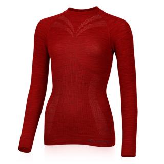 Dámské vlněné bezešvé Merino triko MATALA 160g - červená Velikost: L/XL