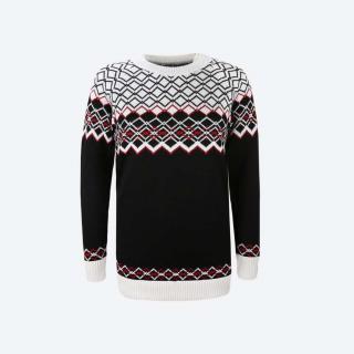 Dámský svetr KAMA 50% Merino - Norský vzor 5045 - černý Velikost: XL