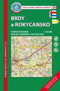 Laminovaná turistická mapa - Brdy a Rokycansko, 8. vydání, 2018