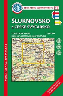Laminovaná turistická mapa - České Švýcarsko a Šluknovsko 7. vydání, 2019