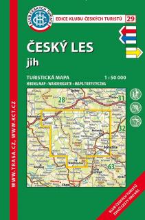 Laminovaná turistická mapa - Český les - jih, 7. vydání, 2021