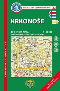 Laminovaná turistická mapa - Krkonoše 11. vydání, 2018