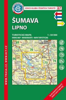 Laminovaná turistická mapa - Šumava - Lipno, 8. vydání, 2016