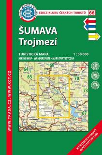 Laminovaná turistická mapa - Šumava - Trojmezí, 8. vydání, 2017