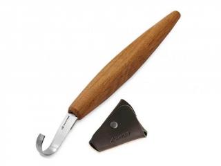 Lžičkový nůž BeaverCraft SK5S - Spoon Carving Knife Deep Cut Bevels Oak Handle with leather sheath