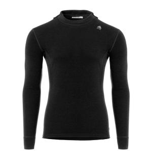 Merino mikina s kapucí Aclima WarmWool Hood Sweater V2 - Jet Black Velikost: L