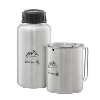 Nerezová láhev a hrnek  s víčkem PATHFINDER 946ml Stainless Steel Water Bottle with Nesting Cup Set