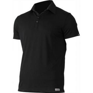 Pánské vlněné Merino POLO tričko ELIOT černé 160g Velikost: 3XL