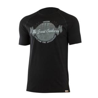 Pánské vlněné Merino tričko LUCAS černé 160g Velikost: XXL