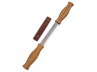 Řezbářský nůž BeaverCraft DK1S - Drawknife with Oak Handle in Leather Sheath