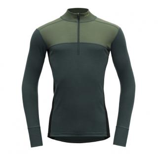 Vlněné merino triko DEVOLD Lauparen Merino 190 Shirt Zip Neck Man - Forest/Woods/Black Velikost: XL