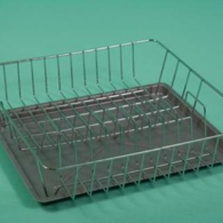 Odkapávač nádobí s miskou chrom - střední (35 x 35 x 10 cm)