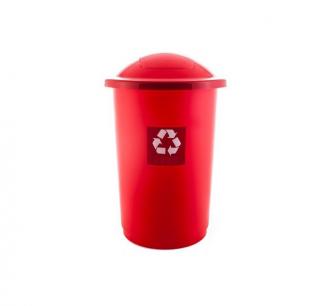 Odpadkový koš plastový TOP BIN 50 L - barva červená