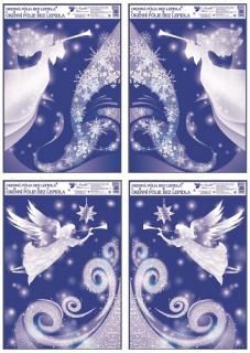 Okenní fólie rohová s glitrem anděl 38x30 cm