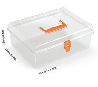 Plastový organizér NUF FAMILY, průhledný box na drobné díly 29,2 x 25 x 11,6 cm
