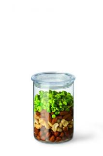 SIMAX dóza na suché potraviny skleněná s plastovým víčkem - doza 0,8 litrů, pr. 9,5cm, výška 14,5cm