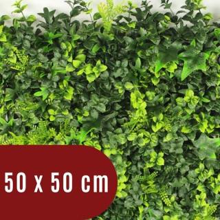 Umělá zelená stěna 50 x 50 cm - Mix rostlin