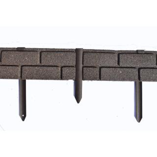 Zahradní gumový obrubník BRICKS STONES 1,2 m, výška 9 cm - barva šedá