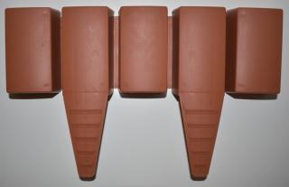 Zahradní plastová palisáda hranatá 3,2 m - barva terakota