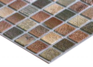 3D vinylový omyvatelný obkladový panel - Mozaika hnědá II, 93,5x46,9cm, D0014