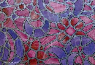 Barevná transparentní samolepící folie šíře 45cm, Růžovo fialová vitráž Varianta: Růžovo fialová vitráž, šíře 67,5 cm
