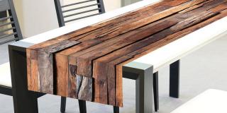 Běhoun na stůl - Dřevěná zeď, 40x140cm, TS 014