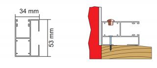 Boční vodící hliníková lišta pro venkovní roletu, 6 variant Varianta: 53x34, barva hnědá