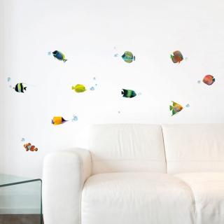 Dekorační samolepky na zeď - Mořské rybky, 31x31 cm, DOPRODEJ