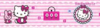 Dětská samolepící bordura - Hello Kitty - šíře 15,9 cm x 5 m,skladem poslední 2ks!!