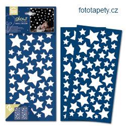 Dětský svítící nástěnný vzor - Hvězdy a hvězdičky, 15x31cm