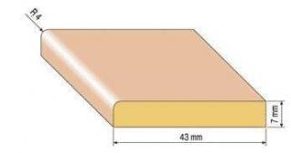 Dřevěná podlahová lišta, 43x7 mm, dub Varianta: Dub 2 metry