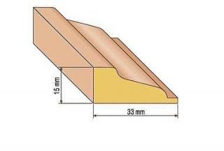 Dřevěná profilová lišta, 31 Varianta: borovice 2 metry