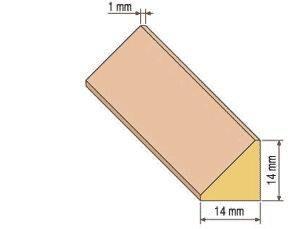 Dřevěná trojúhelníková lišta, 14x14 mm Varianta: borovice 2 metry