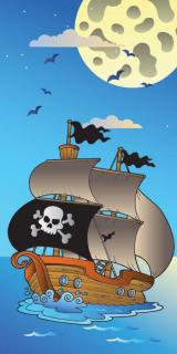 Dvoudílná dětská vliesová fototapeta Pirátská loď, rozměr 150x250cm, MS-2-0335