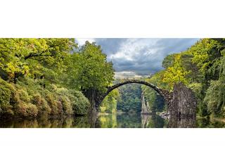 Dvoudílná vliesová fototapeta Krajina s obloukovým mostem, rozměr 375x150cm, MP-2-0060