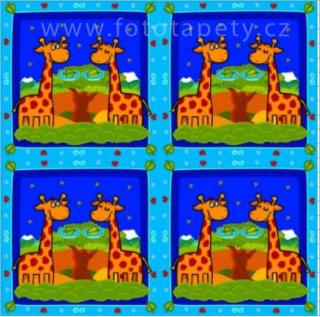 Korková dětská podložka - Žirafy - sada 4ks