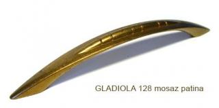 kovová úchytka GLADIOLA 96,128 Varianta: GLADIOLA 128 mosaz patina