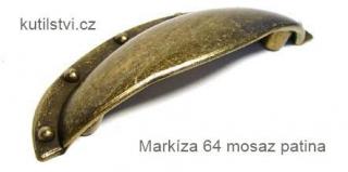 kovová úchytka MARKÍZA 64 Varianta: MARKÍZA 64 mosaz patina