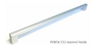 kovová úchytka PORTA - eloxovaný hliník, 96,128,160,192,224,320,432,532,736,832,960 Varianta: PORTA 532 masivní hliník