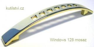 kovová úchytka WINDOWS 128 Varianta: WINDOWS 128 mosaz