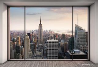 Osmidílná fototapeta Pohled na New York z bytu v podkroví, 368 x 254 cm, 8D 8-916