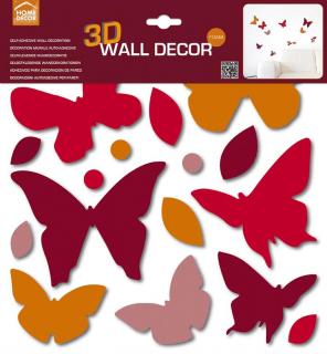 Pěnová samolepící dekorace Motýlci, 31x31cm, doprodej