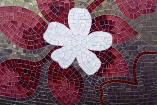 Pětidílná vliesová fototapeta Červenofialová mozaika, rozměr 375x250cm, MS-5-0114