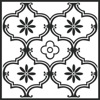 Podlahové samolepící čtverce - Černobílý ornament, rozměr 30,5x30,5cm, balení 11ks, 2745052